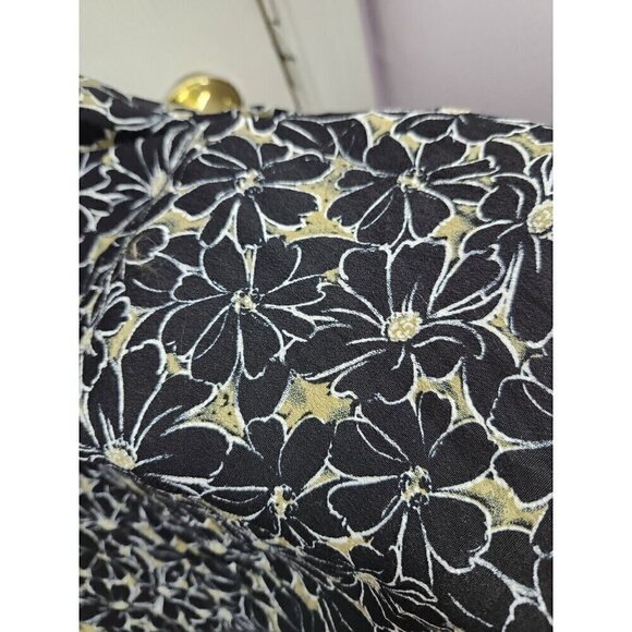 Habitat Clothes To Live In Black And Gold Floral Tank Dress Shark Hem Size Small - Picture 3 of 12